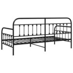 vidaXL Cadre de lit de jour avec tête de lit Noir 107 x 203 cm Acier