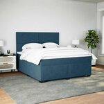 vidaXL Sommier à lattes de lit et matelas bleu 180x200 cm velours