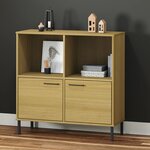 vidaXL Bibliothèque avec pieds en métal Marron 90x35x90 5 cm Bois OSLO