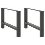 vidaXL Pieds de table basse Anthracite 2 pièces 70 x (42-43) cm Acier
