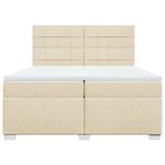 vidaXL Sommier à lattes de lit avec matelas Crème 200x200 cm Tissu