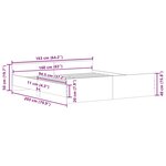 vidaXL Cadre de lit sans matelas chêne fumé 160x200 cm