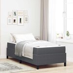 vidaXL Cadre de lit avec matelas Gris foncé 90 x 190 cm tissu
