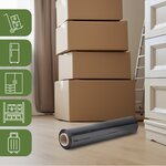 Pack And Move - Rouleau Film Étirable - 300 M - Noir - Film Déménagement Film Emballage Film Palette Film Protection