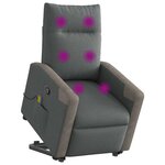 vidaXL Fauteuil de massage inclinable Gris foncé Tissu