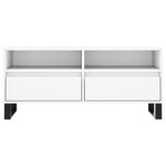 vidaXL Meuble TV blanc 100x34 5x44 5 cm bois d'ingénierie