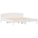 vidaXL Lit bibliothèque sans matelas blanc 200x200 cm bois pin massif