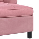 vidaXL Chaise longue avec coussin Rose 91 x 157 x 91 cm Velours