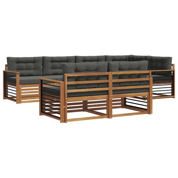 vidaXL Ensemble de canapés d'extérieur 7 Pièces Naturel et Anthracite