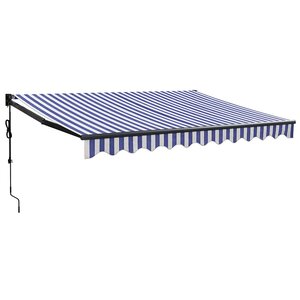 vidaXL Auvent rétractable automatique bleu et blanc 3 5x2 5 m