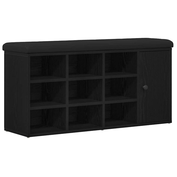 vidaXL Banc de rangement Chêne noir 102 x 32 x 50 cm Bois d'ingénierie