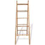 vidaXL Porte-serviette double avec 5 barreaux Bambou 50 x 160 cm