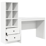 vidaXL Bureau avec rangement Bois aggloméré blanc