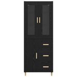 vidaXL Haut Armoire Chêne noir 69 5 x 34 x 180 cm Bois d'ingénierie