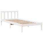 vidaXL Cadre de lit sans matelas blanc 75x190 cm bois de pin massif