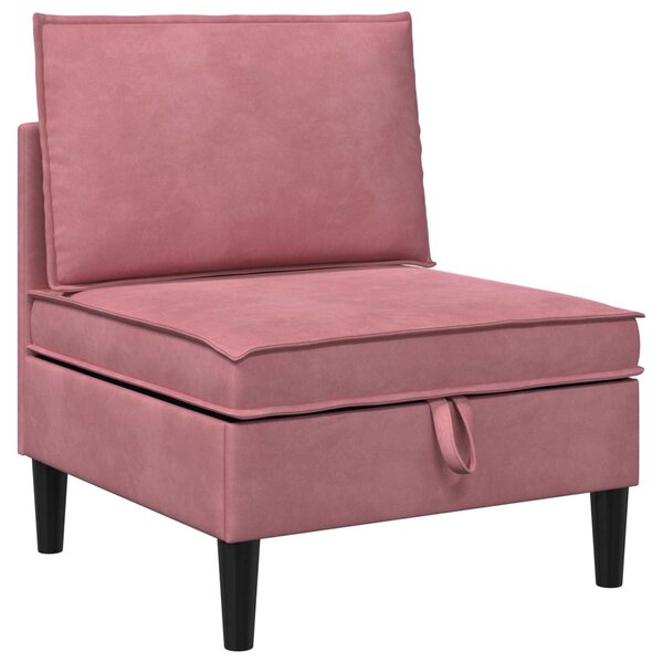 vidaXL Canapé moyen avec rangement Rose Velours