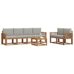 vidaXL Ensemble de canapés d'extérieur 7 Pièces Gris Naturel et Clair