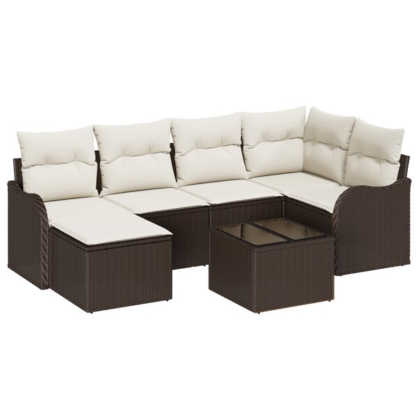 Ensemble de 6 canapés de jardin avec coussins en poly rotin gris vidaXL