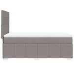 vidaXL Sommier à lattes de lit avec matelas Taupe 90x200 cm Tissu