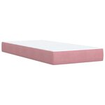 vidaXL Sommier à lattes de lit avec matelas Rose 90x200 cm Velours