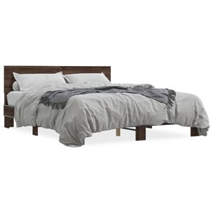 vidaXL Cadre de lit sans matelas chêne marron 150x200 cm