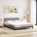vidaXL Cadre de lit sans matelas taupe 160x200 cm tissu