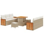 vidaXL Ensemble de canapé de jardin avec coussin 9 Pièces Beige et crème