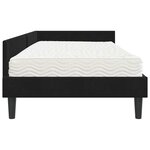 vidaXL Cadre de lit d'angle avec matelas 2 pc Noir 100 x 200 cm