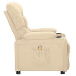 vidaXL Fauteuil de massage Crème Tissu