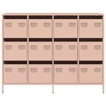 vidaXL Buffet rose 135x39x103 5 cm acier laminé à froid