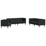 vidaXL Canapé de salon 3 Pièces Noir 194 x 74 5 x 70 5 cm Simili cuir
