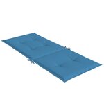 vidaXL Coussins de chaise à dossier haut lot de 4 bleu mélangé tissu