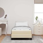 vidaXL Lit à ressorts avec matelas Crème 90 x 200 cm tissu