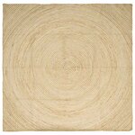 vidaXL Tapis Naturel et Blanc 200 x 200 cm Jute