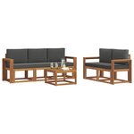vidaXL Ensemble de canapés d'extérieur 6 Pièces Naturel et Anthracite