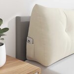 vidaXL Coussin de Dos Crème 160 x 24 x 50 cm Velours