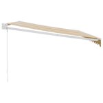 vidaXL Auvent rétractable jaune et blanc 4 5x3 m tissu et aluminium