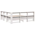 vidaXL Lit bibliothèque sans matelas blanc 200x200 cm bois pin massif