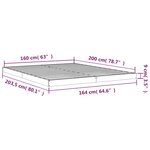 vidaXL Cadre de lit sans matelas 160x200 cm bois massif de pin