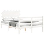 vidaXL Cadre de lit sans matelas blanc bois massif