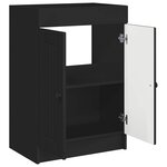 vidaXL Armoire sous évier de salle de bain Noir 56 x 37 5 x 81 cm