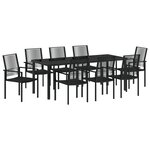 vidaXL Ensemble de Salle à Manger de Jardin 9 Pièces Noir Rattan PVC
