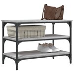 vidaXL Banc à chaussures sonoma gris 70x38 5x49 cm bois d'ingénierie