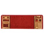 vidaXL Tapis d'escalier autocollants 15 Pièces 65x21x4 cm Rouge