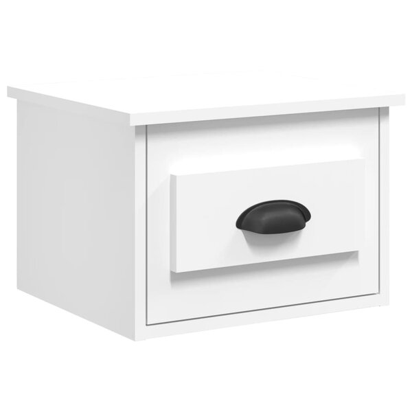 vidaXL Table de chevet murale blanc 41 5x36x28 cm