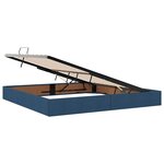 vidaXL Lit de rangement LED avec matelas Bleu 200 x 200 cm Tissu