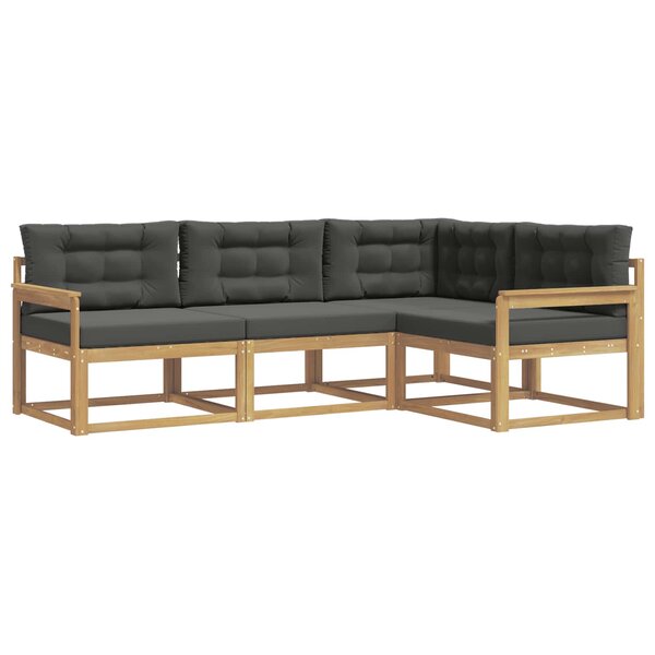 vidaXL Ensemble de canapés d'extérieur 3 pc Blanc et anthracite