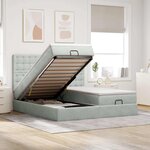VidaXL Cadre de lit ottoman et matelas gris clair 180x200cm velours