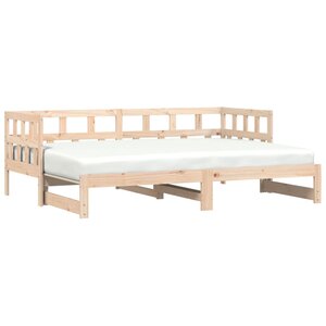 vidaXL Lit de jour avec lit gigogne 80x200 cm bois de pin massif