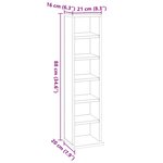 vidaXL Armoire à CD Blanc brillant 21x20x88 cm Bois d'ingénierie